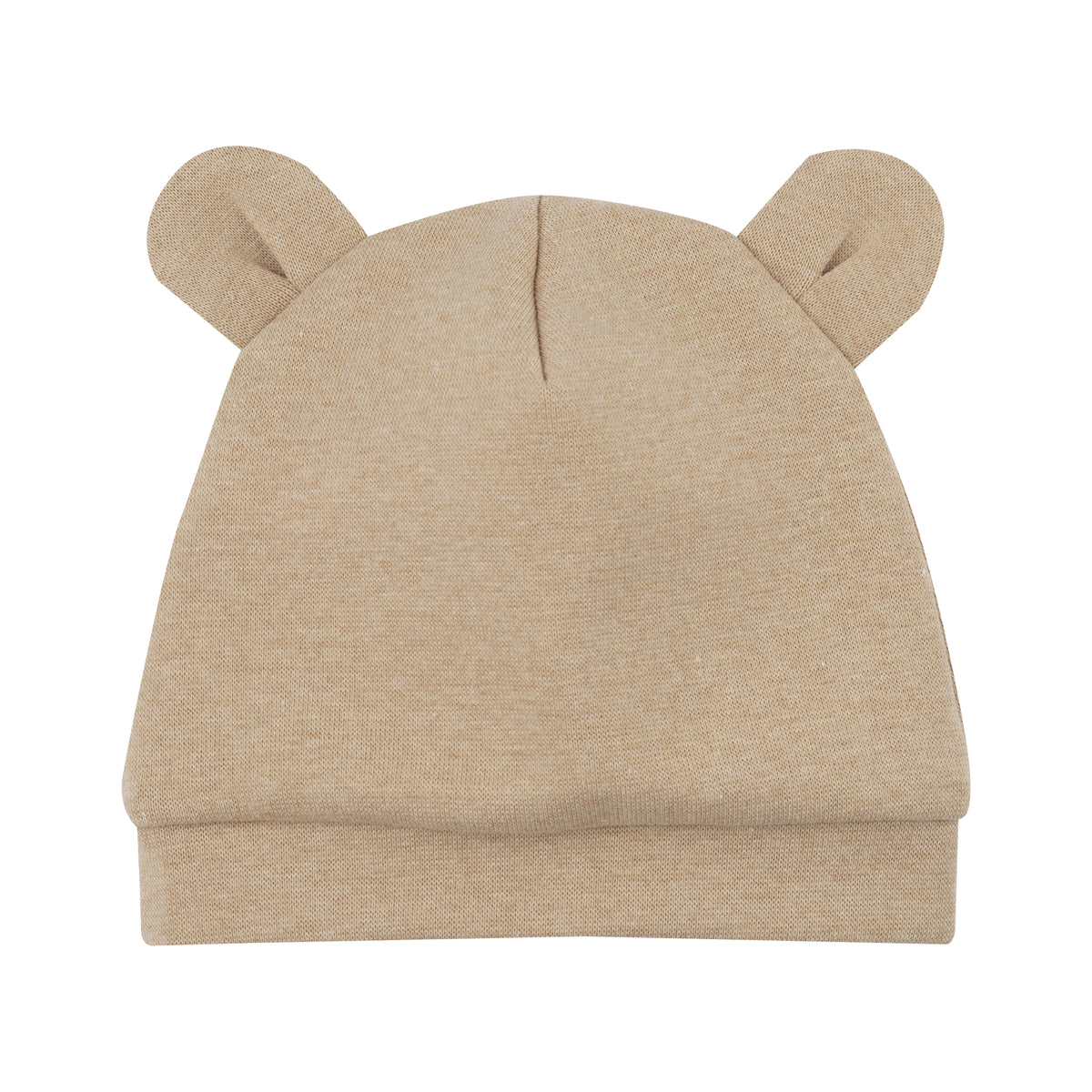 Cuffia neonato beige orecchie orso cotone BIO