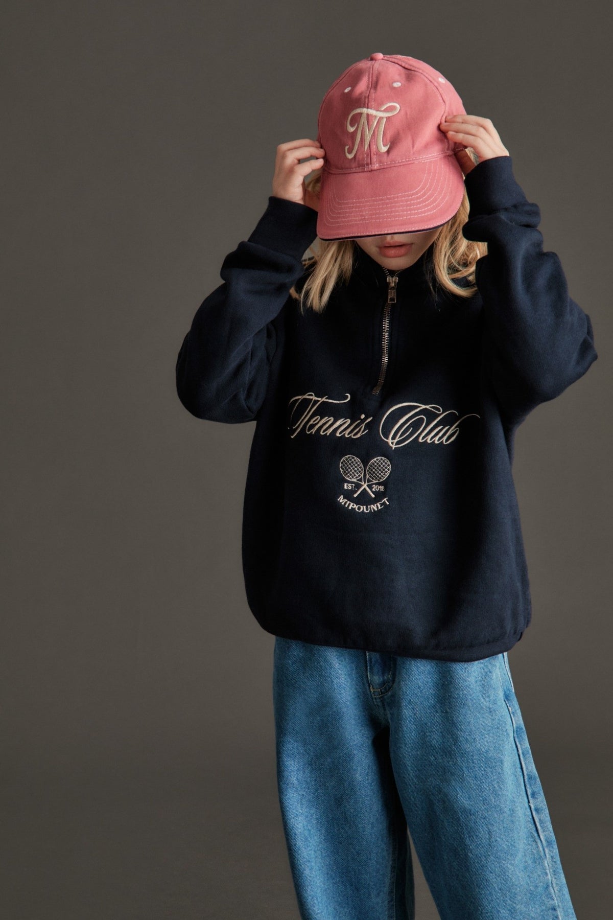 Cappellino con visiera Mipounet rosa