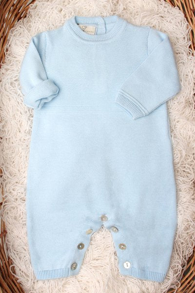 Tutina nascita azzurro in puro cotone bio