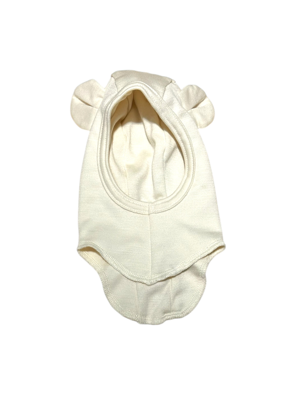 Passamontagna neonato ecru lana/seta