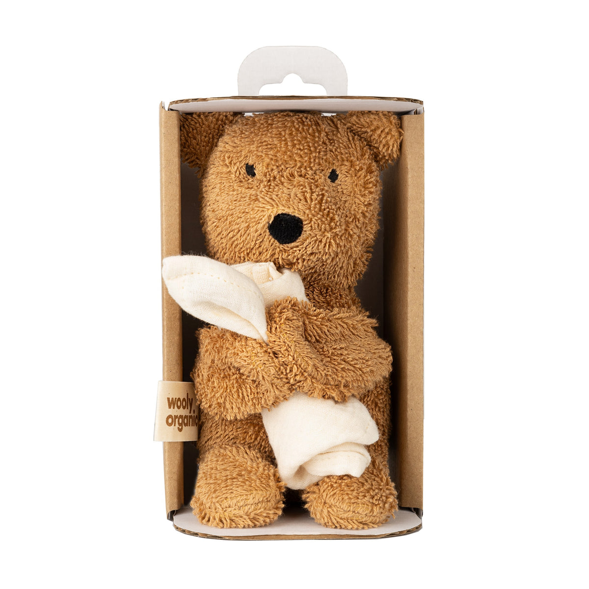 Peluches orsetto con panno coccola mussola cotone bio