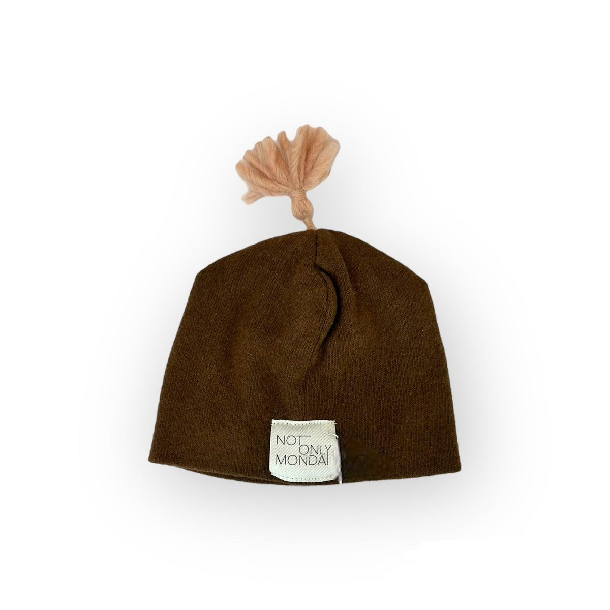 Bonnet cacao pompon rose