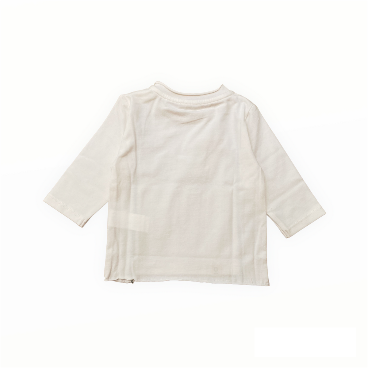Maglietta panna con cuciture a contrasto, cotone bio