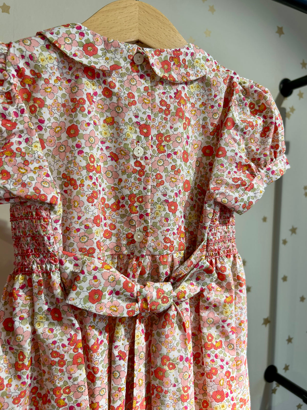 Abito fiori punto smock