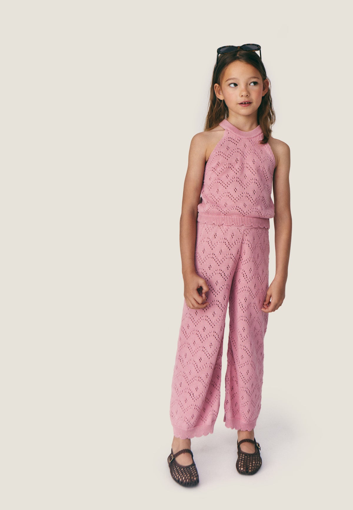 Pantalone in maglia rosa Gala