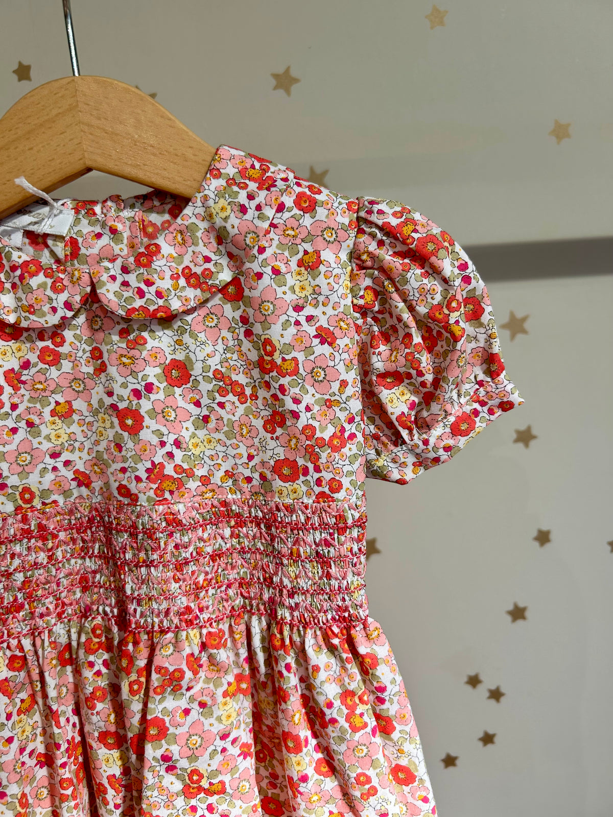 Abito fiori punto smock