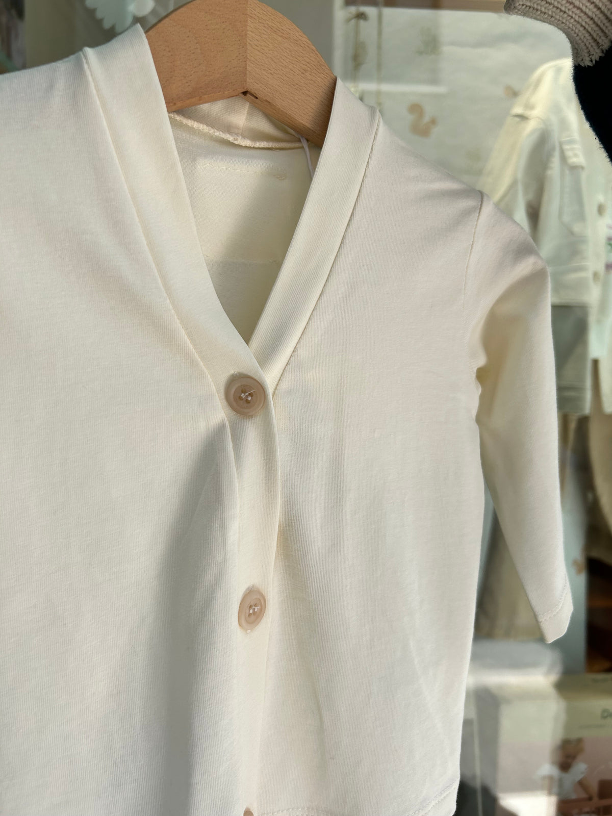 Cardigan en jersey écru Rometto