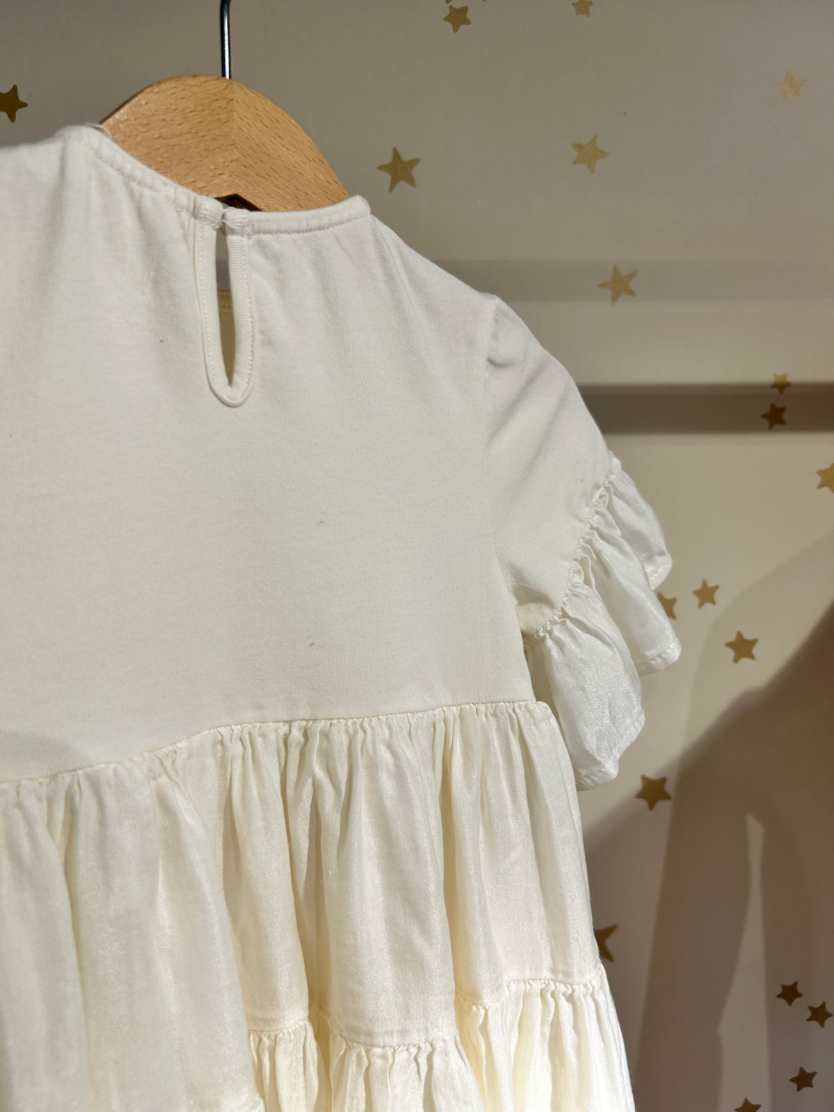 Abito baby a balze in chiffon di seta