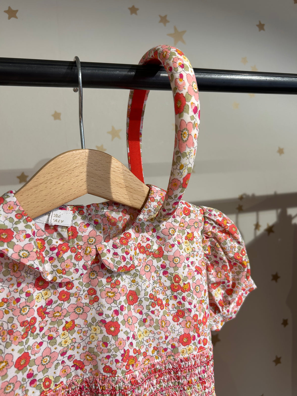 Abito fiori punto smock