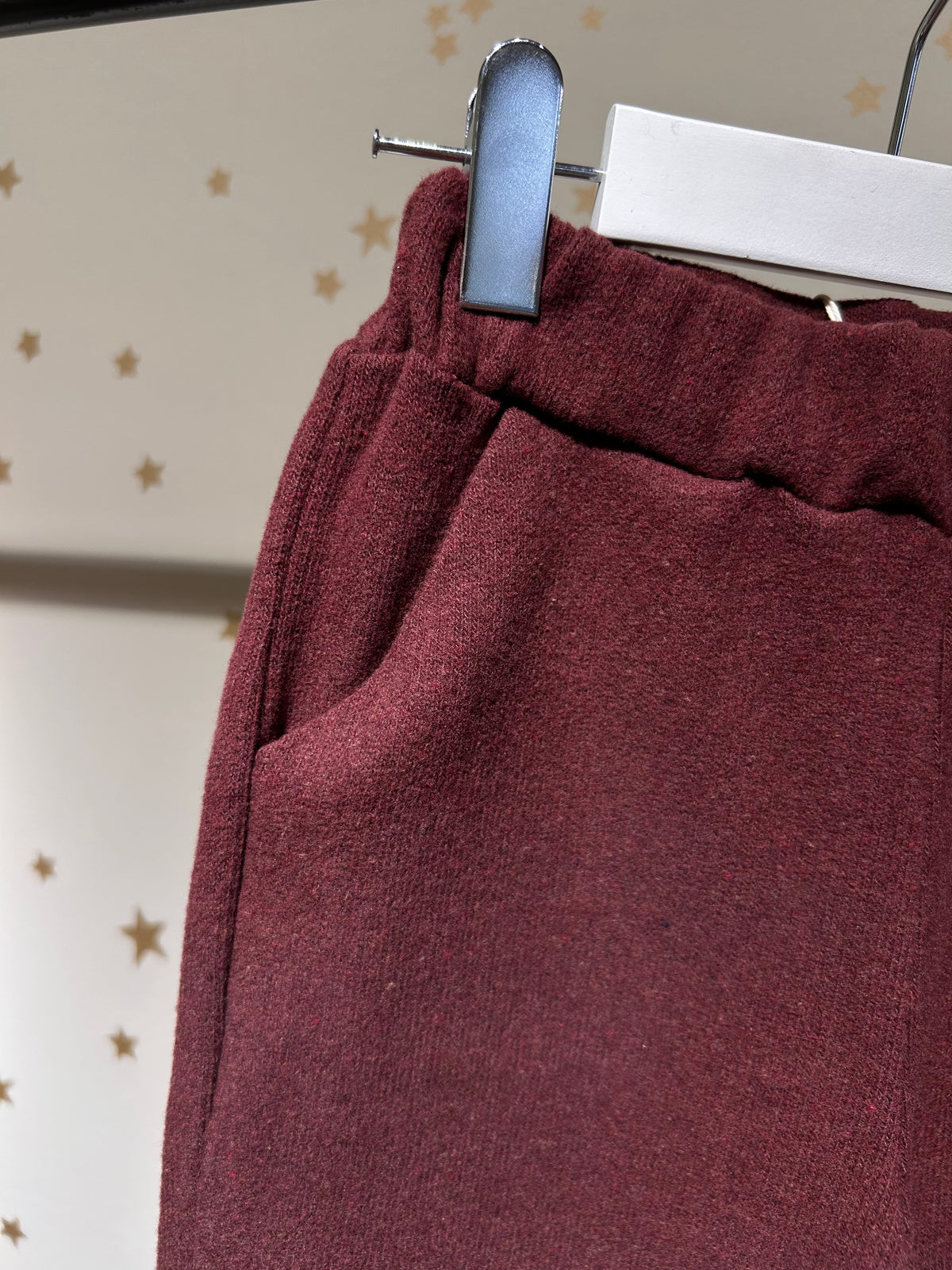 Pantalone caldo cotone borgogna