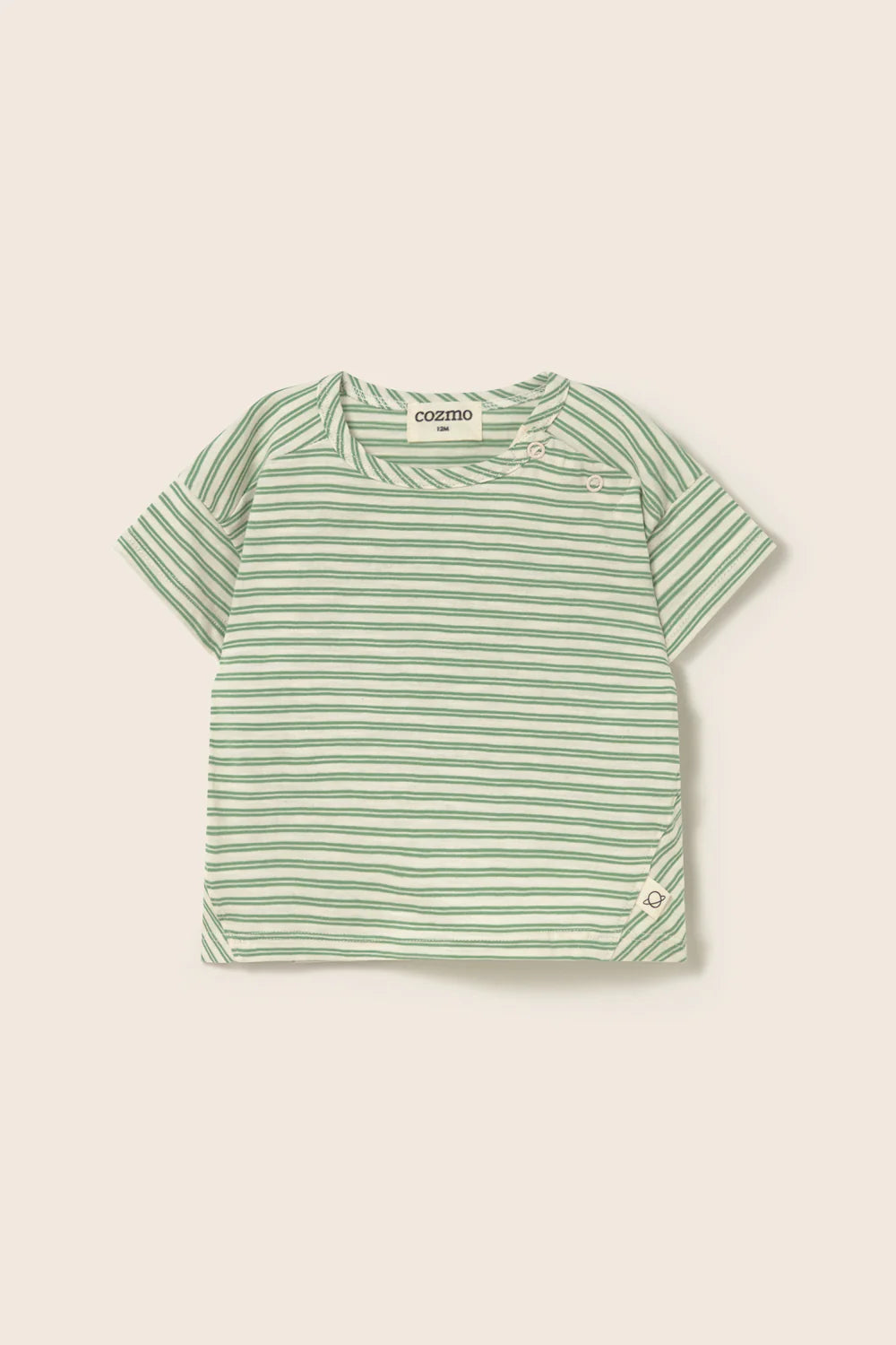 T-shirt neonato verde Alan a righe