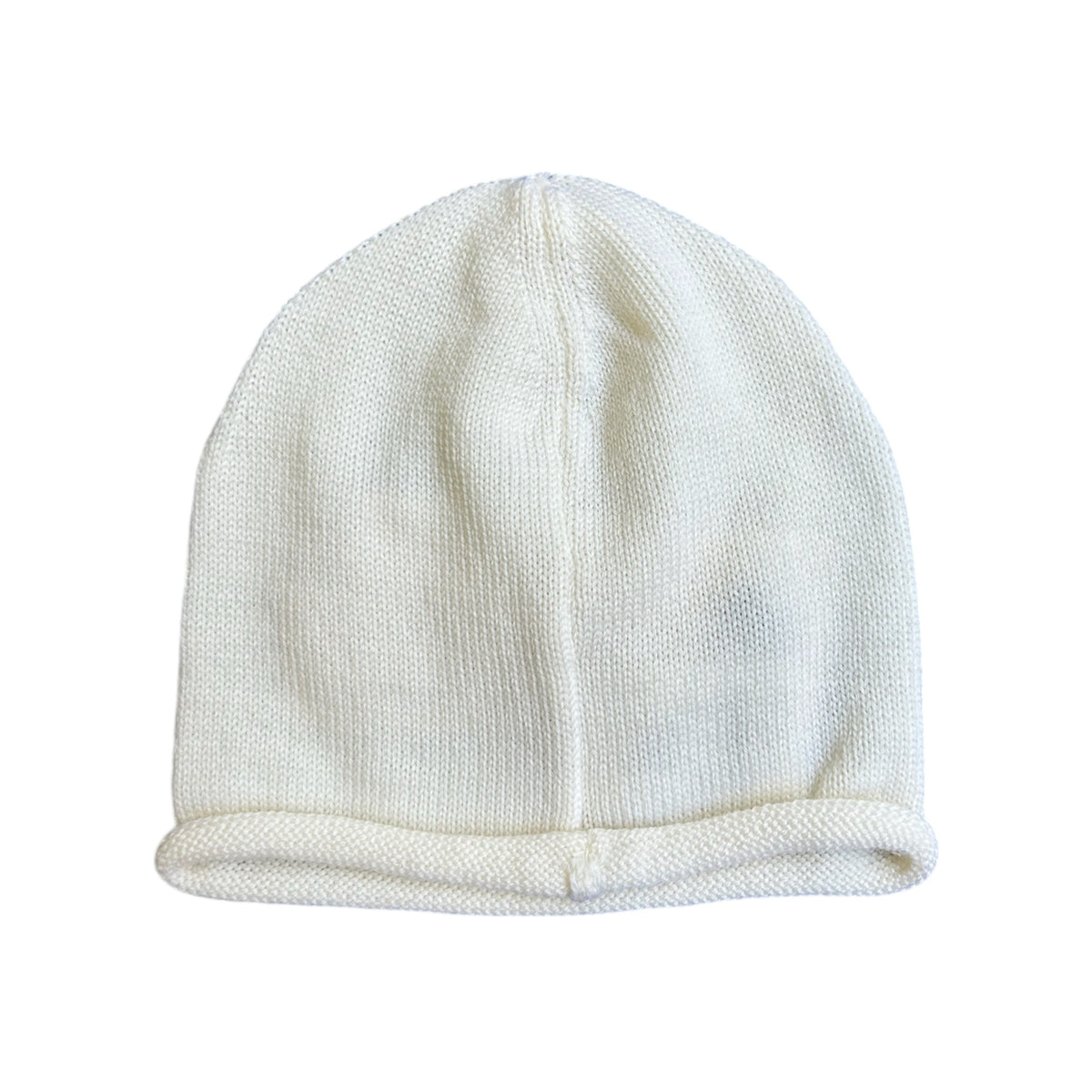 Cuffia neonato ricciolino lana panna