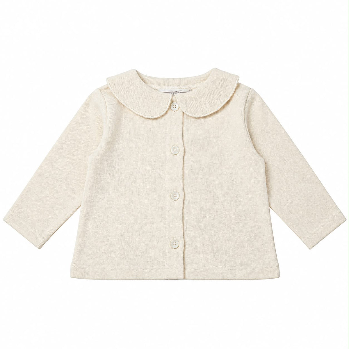 Cardigan baby con colletto, caldo cotone avorio