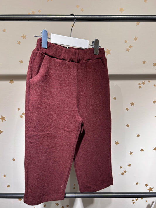 Pantalone caldo cotone borgogna