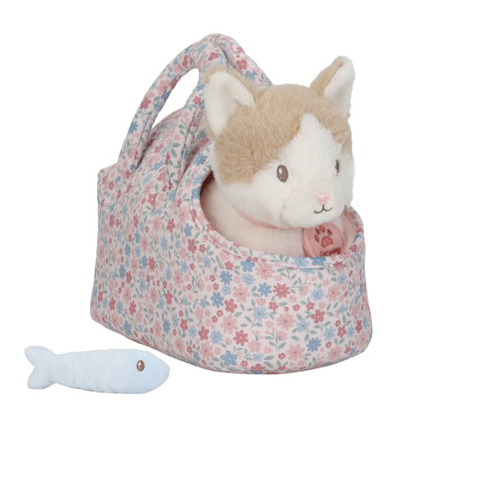 Peluches gatto con trasportino