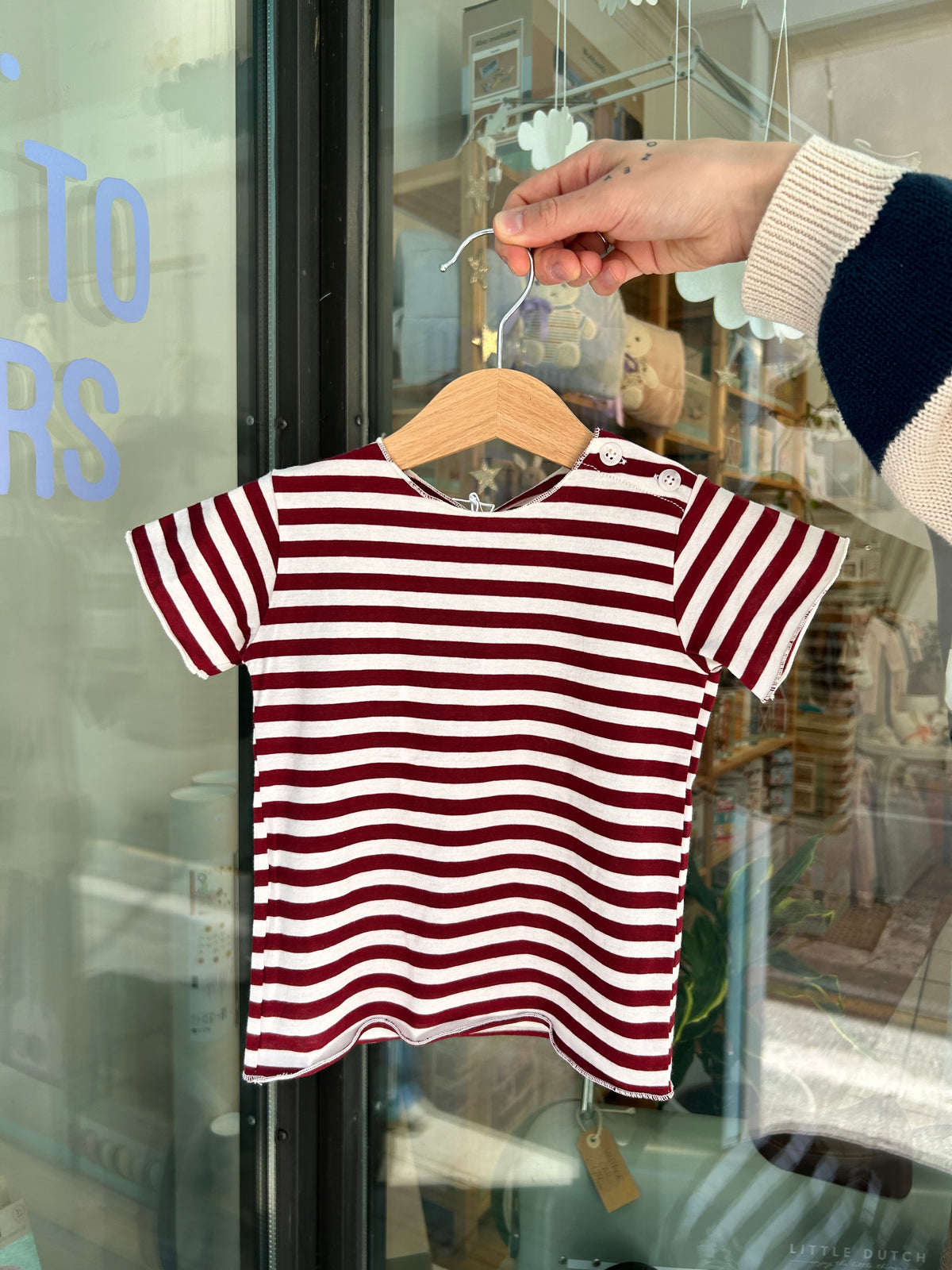 T-shirt en jersey Pirlo à rayures grenat