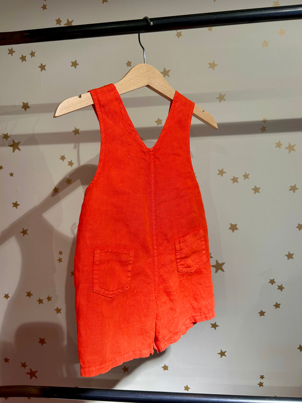 Salopette in lino arancio