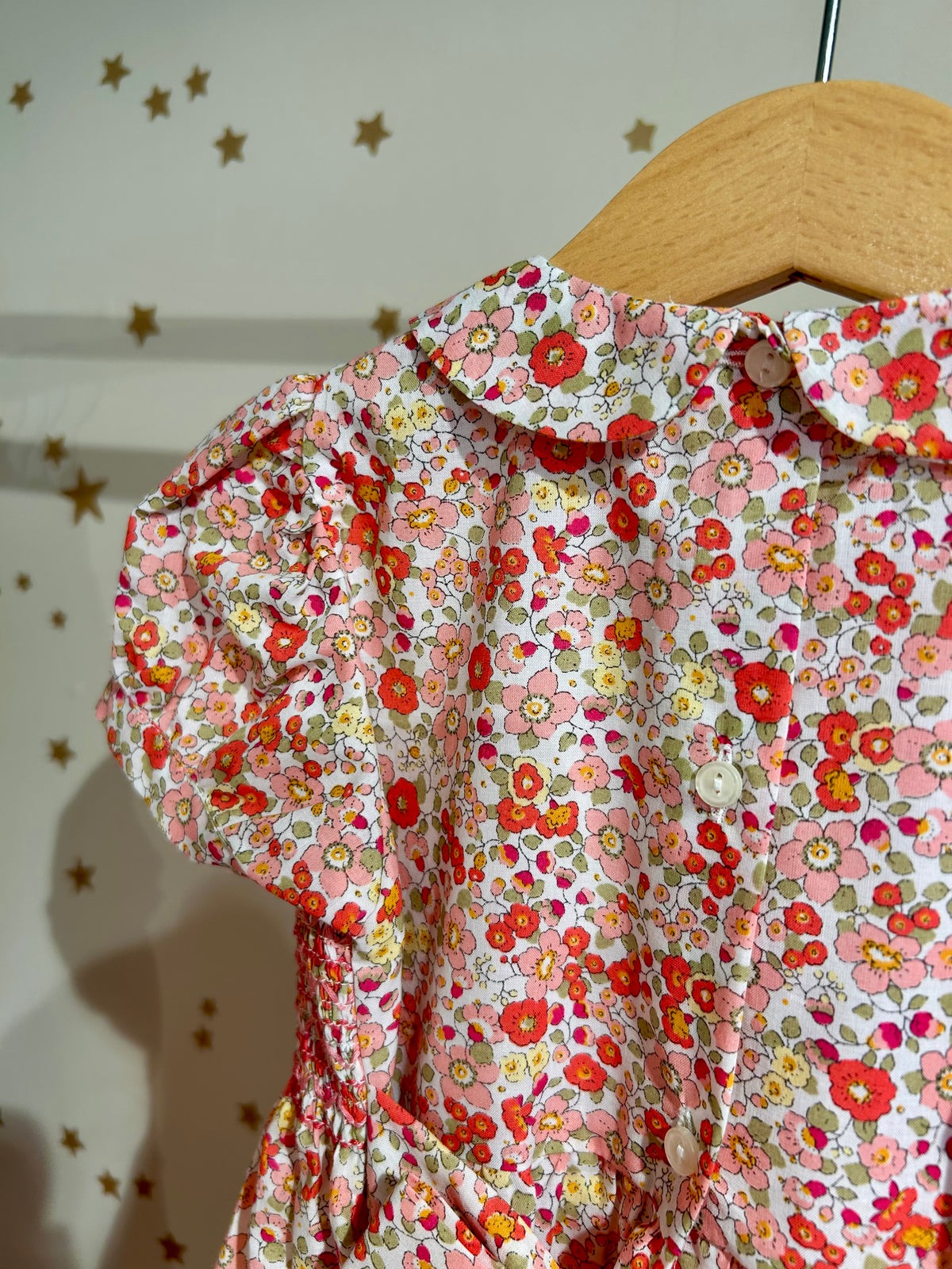 Abito fiori punto smock