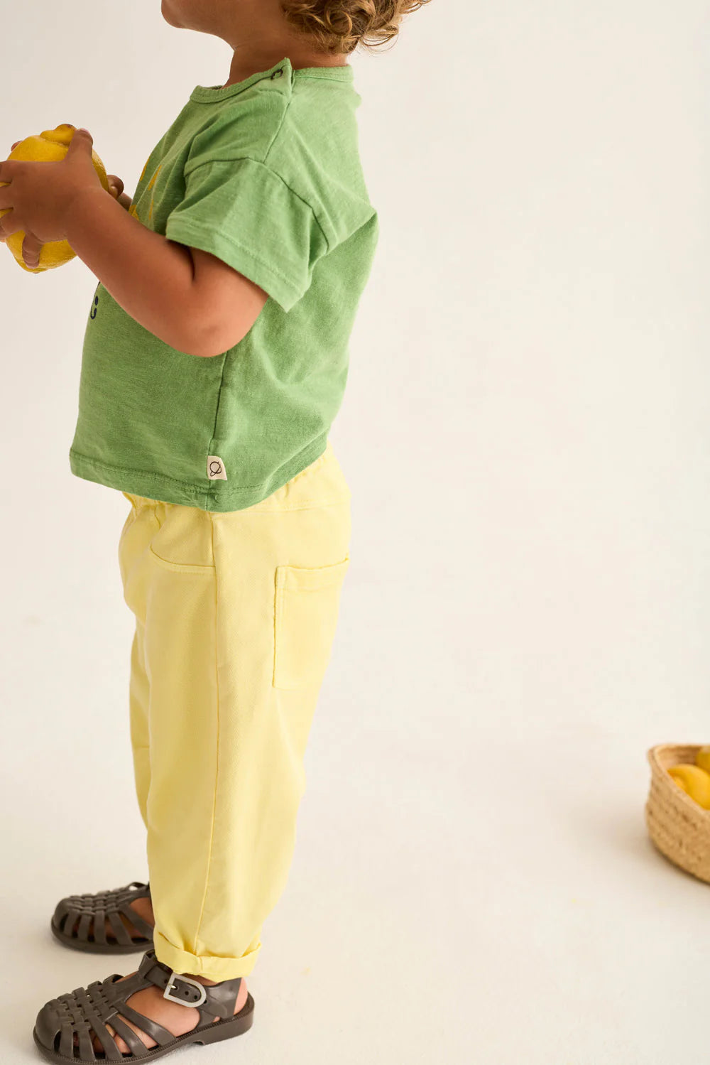 Pantalone baby in twill di cotone avorio Atenas