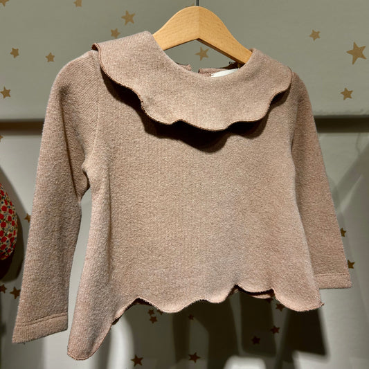 Blusa colletto baby rosa in caldo cotone