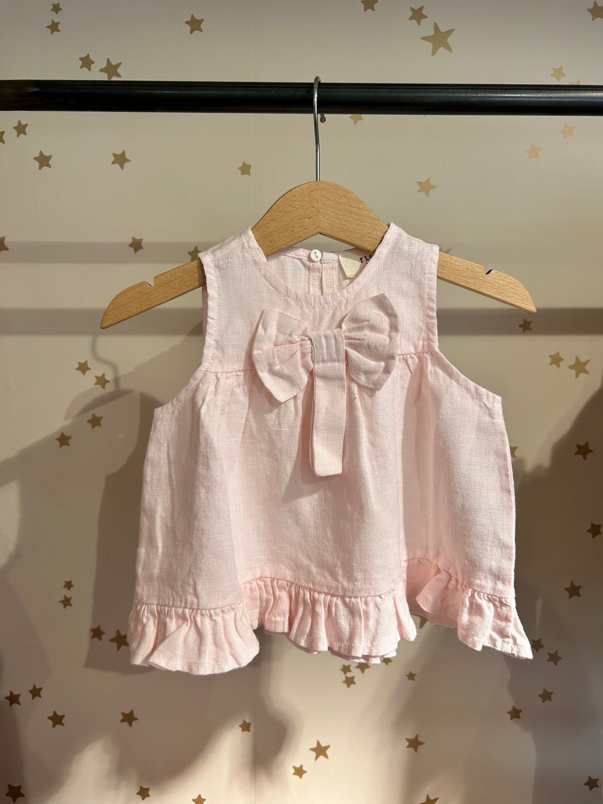 Blusa baby in lino rosa confetto
