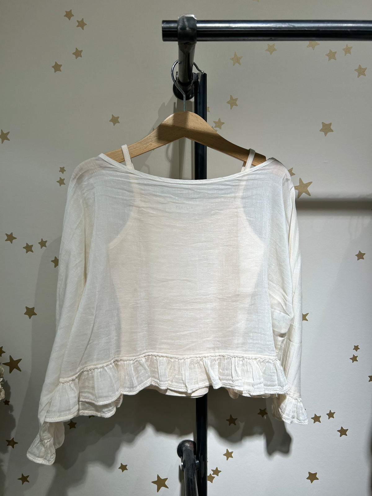 Blusa in chiffon di seta Light Peach