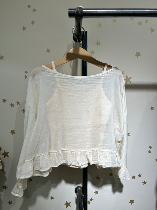 Blusa in chiffon di seta Light Peach