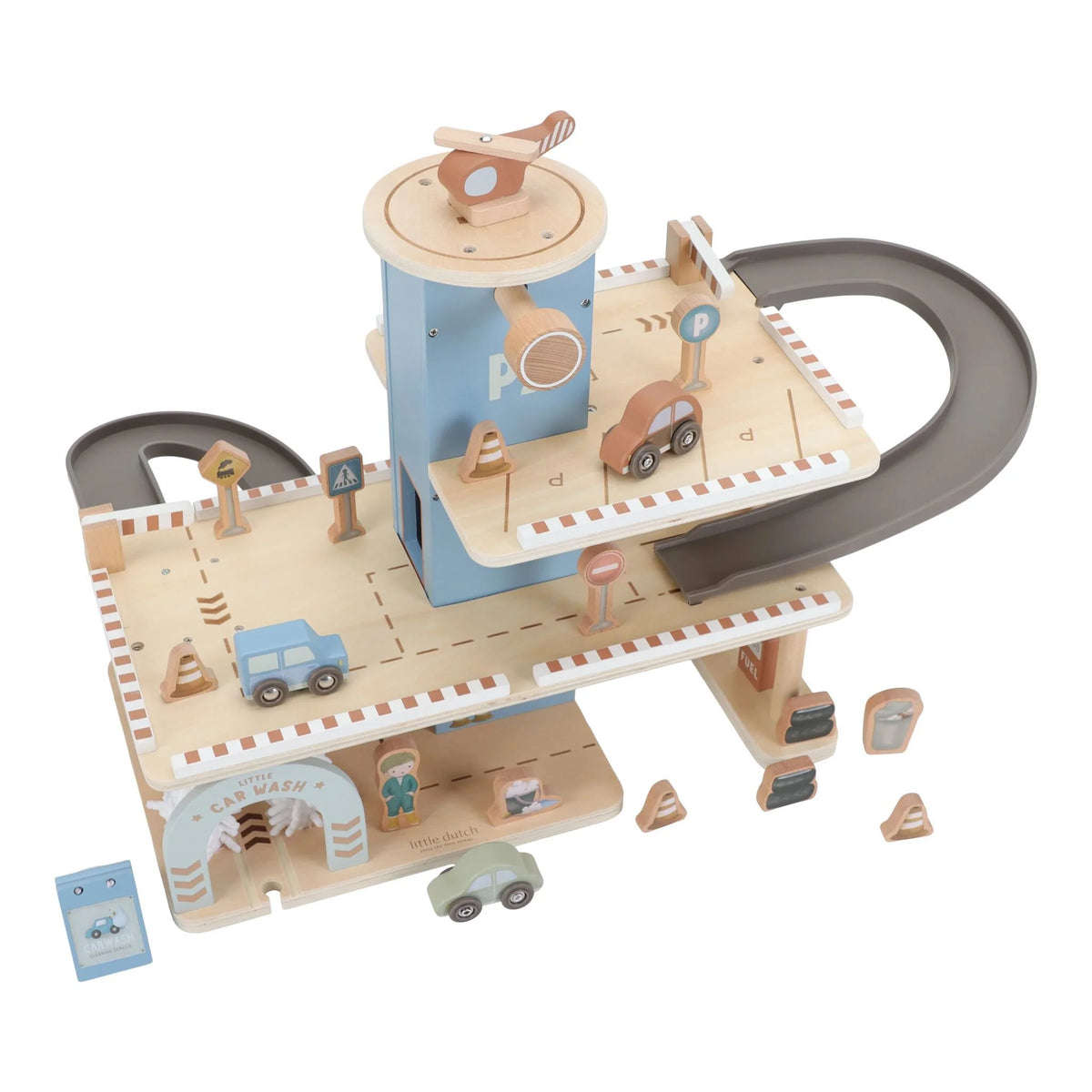 Garage con macchinine in legno