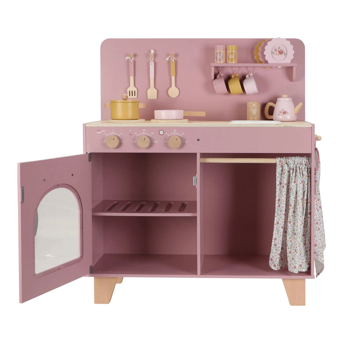 Cucina in legno rosa