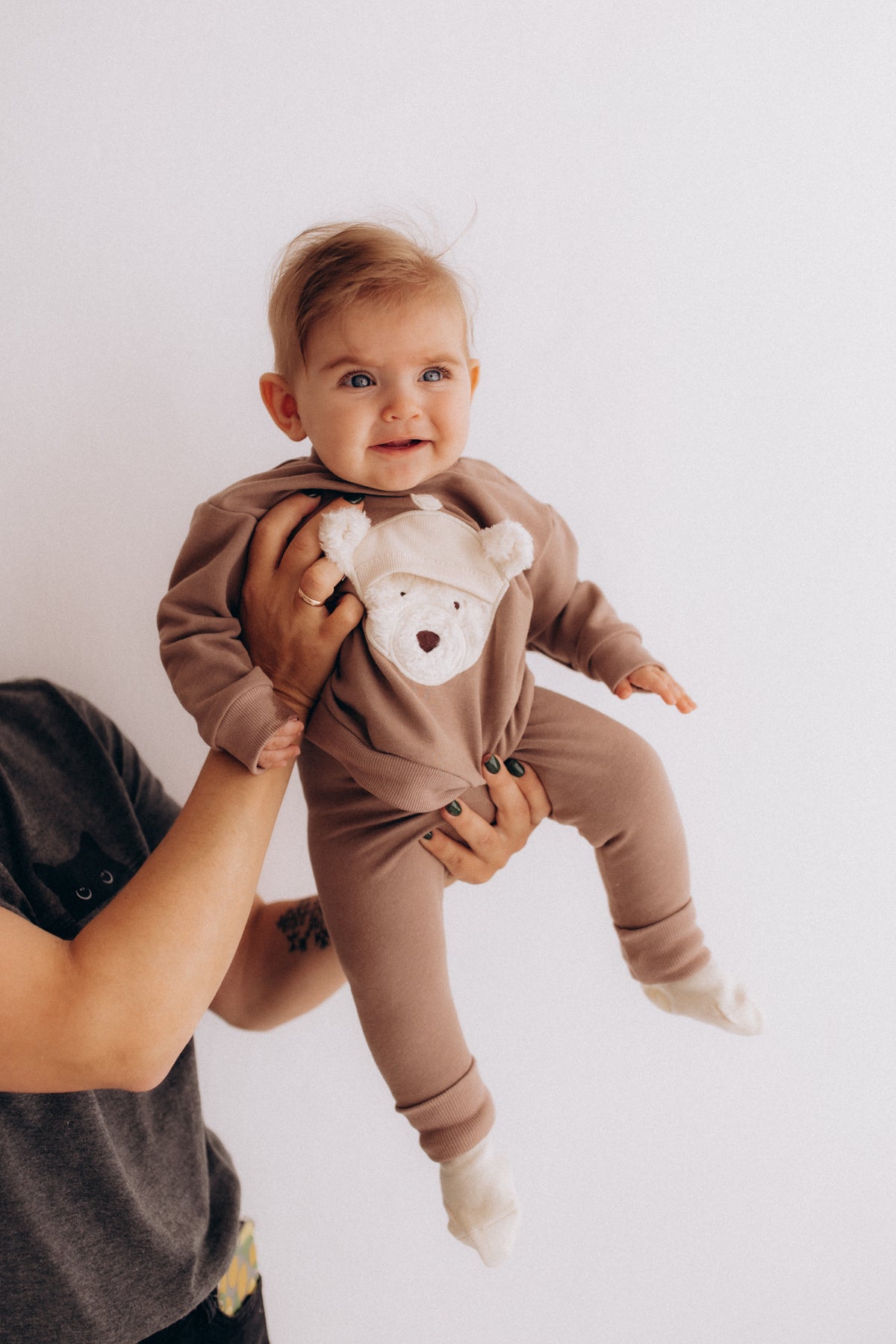 Completo felpa e pantalone Orso cotone BIO