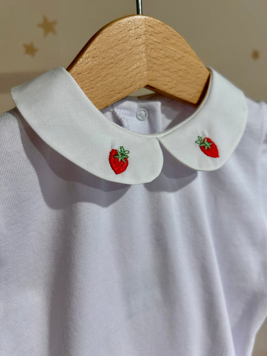 Body colletto ricamo fragole