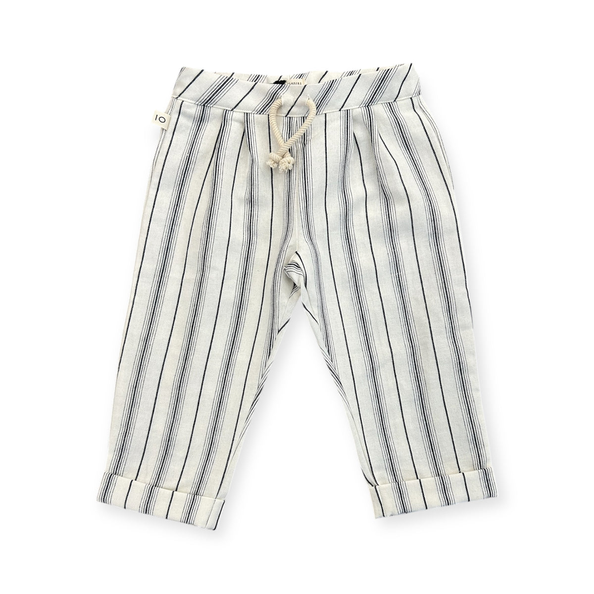 Pantalone lino-cotone rigona blu