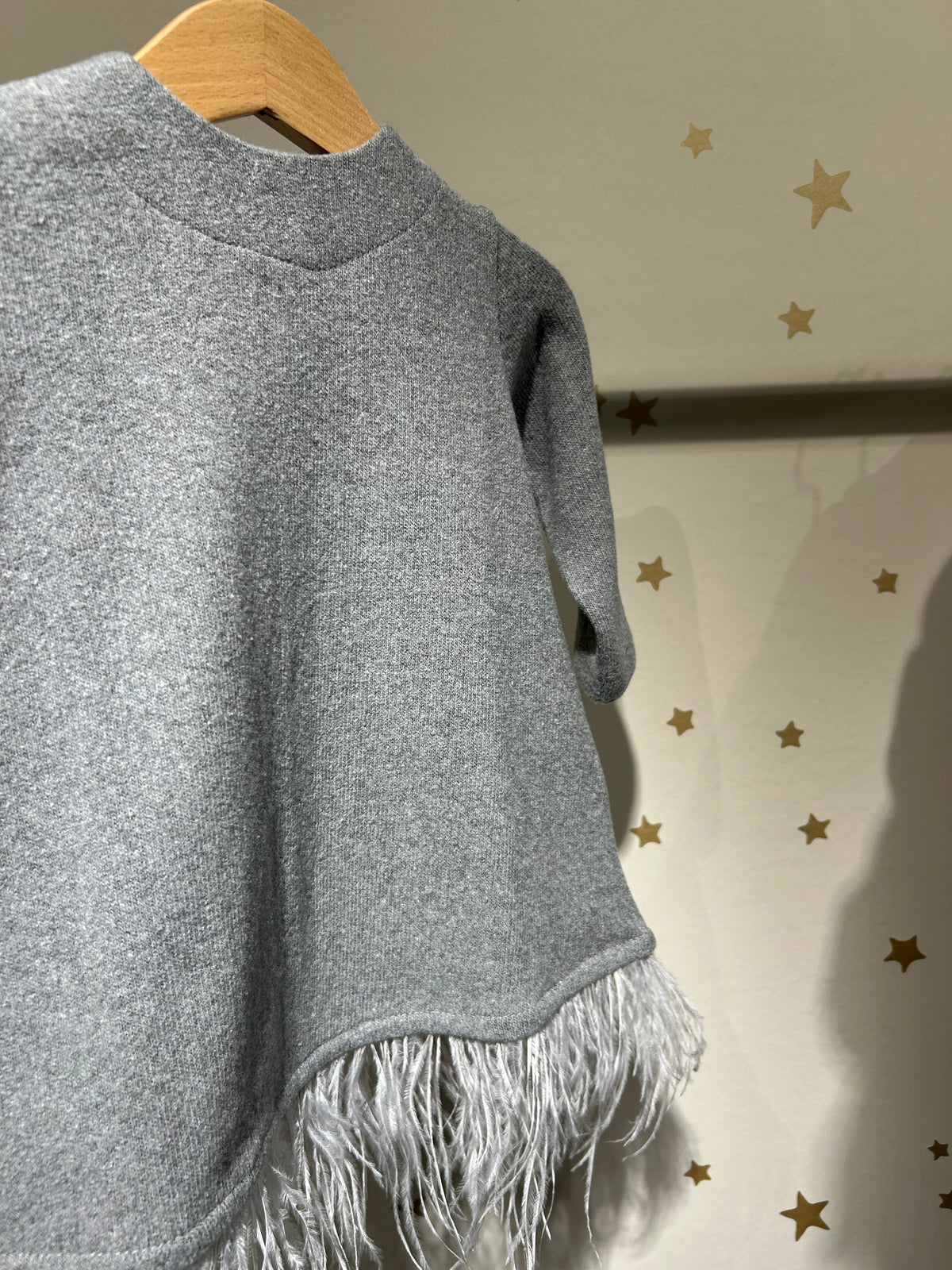 Abito Sele con piume caldo cotone grigio