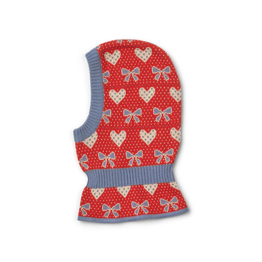 Passamontagna fiocchi e cuori in lana Josie