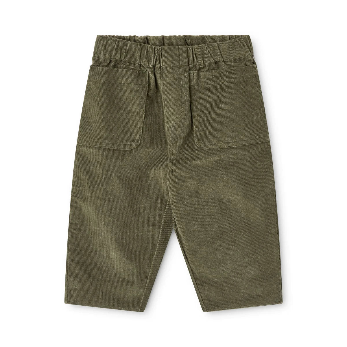 Pantalone velluto verde con bordo finale a quadri Billie