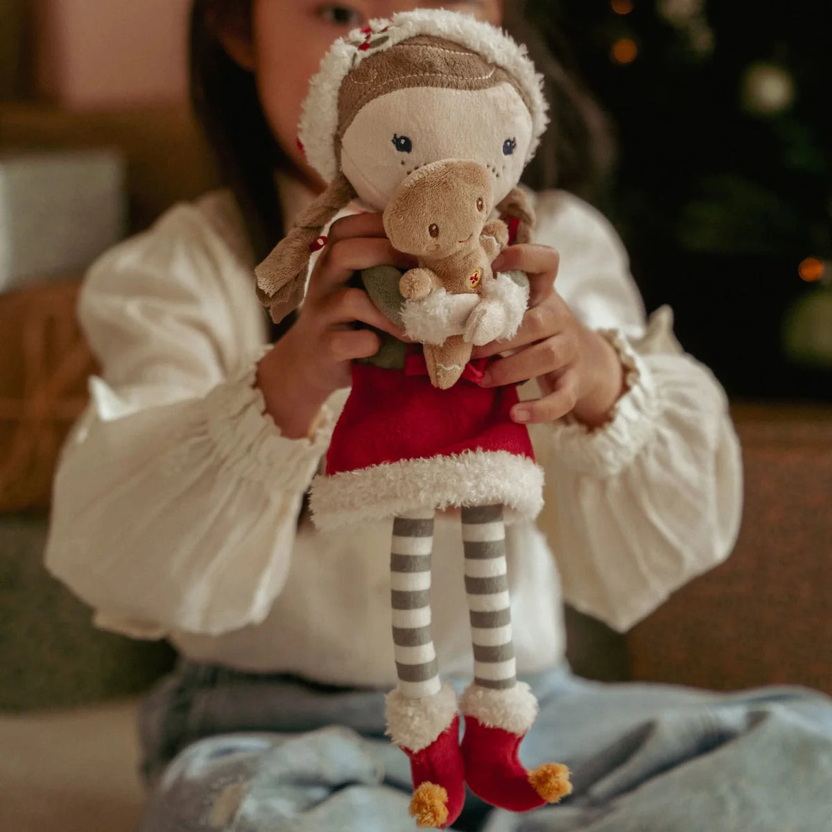 Poupée douce de Noël rose