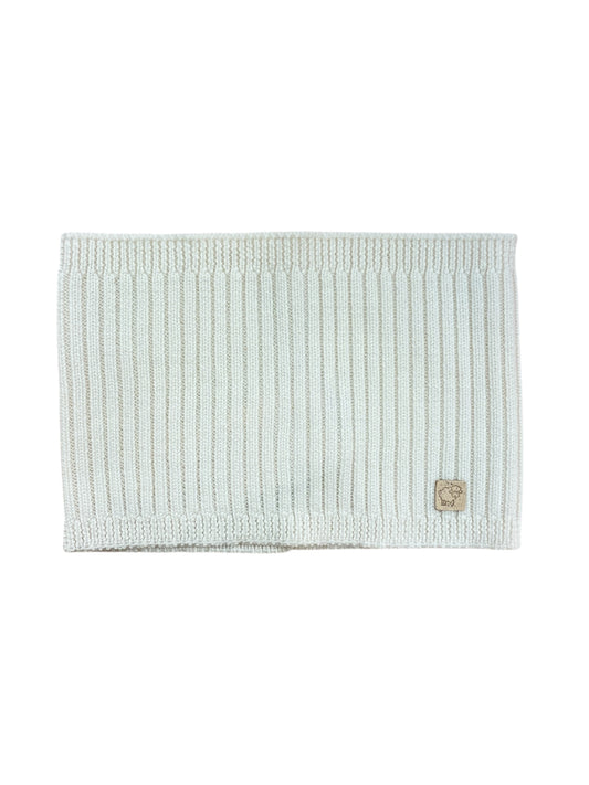 Scaldacollo bianco a coste lana merino