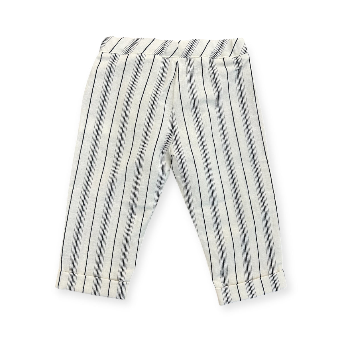 Pantalone lino-cotone rigona blu