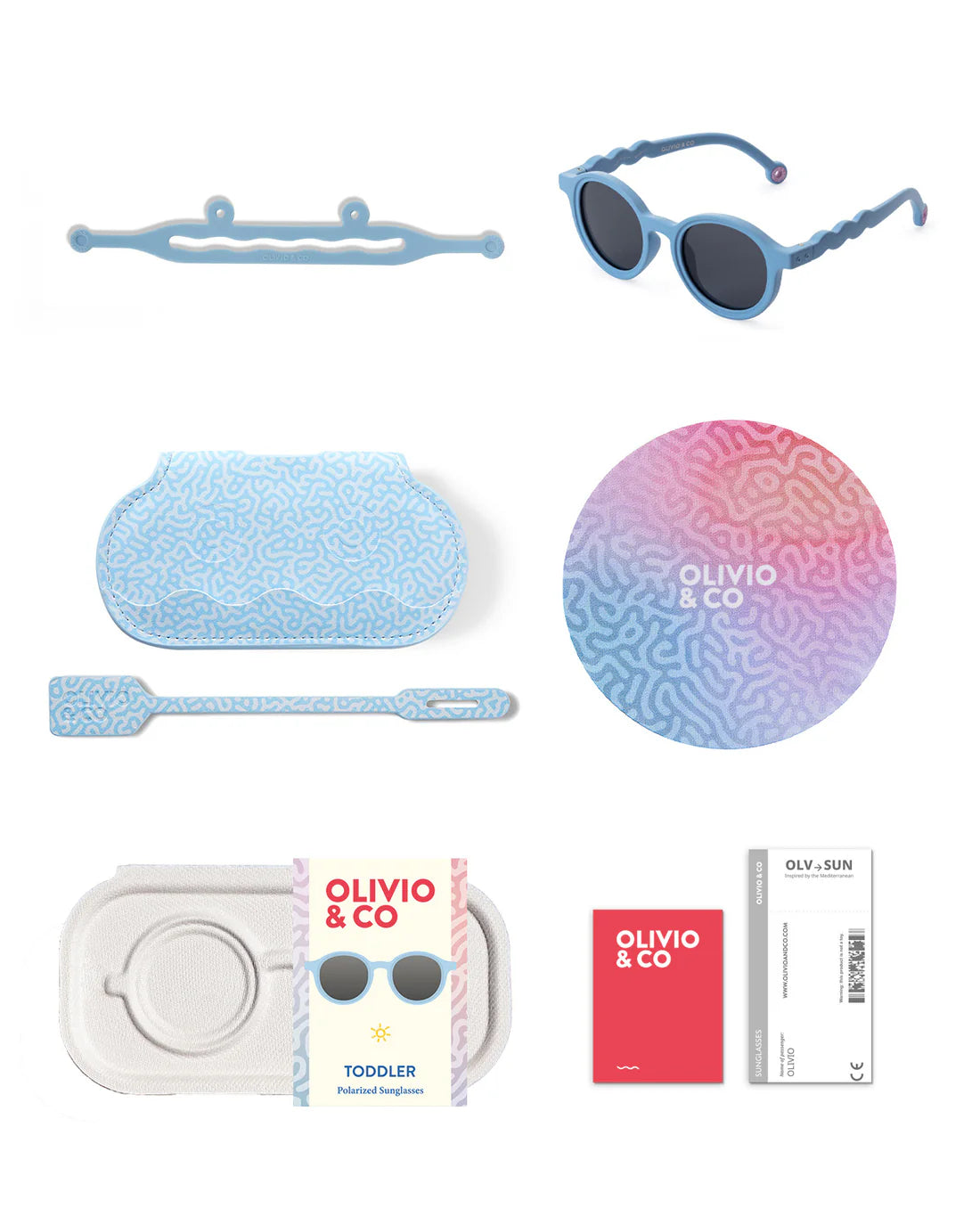 Occhiali da sole ovali baby azzurri Reef Blue 1-3 anni