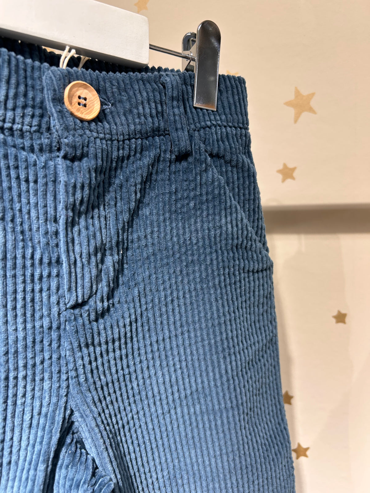 Pantalone in velluto a coste maiolica blue