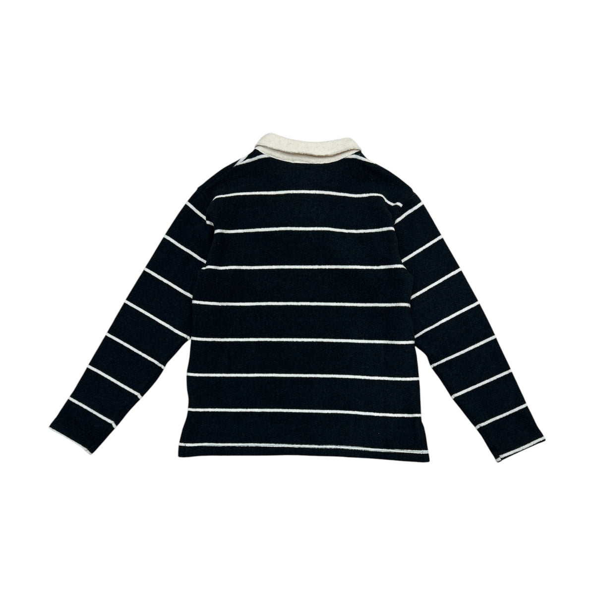 Polo in caldo cotone riga carbone