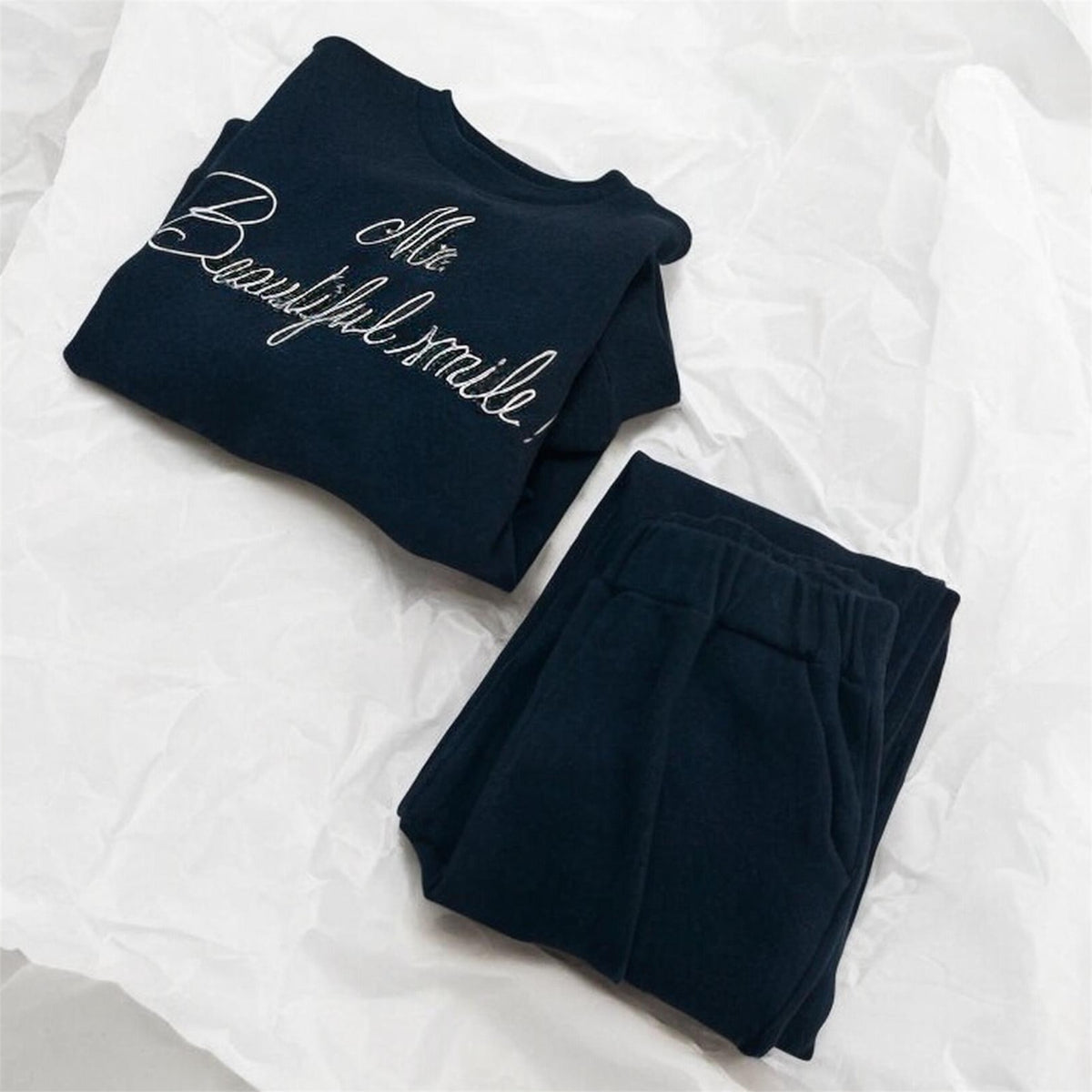 Pantalone caldo cotone blu