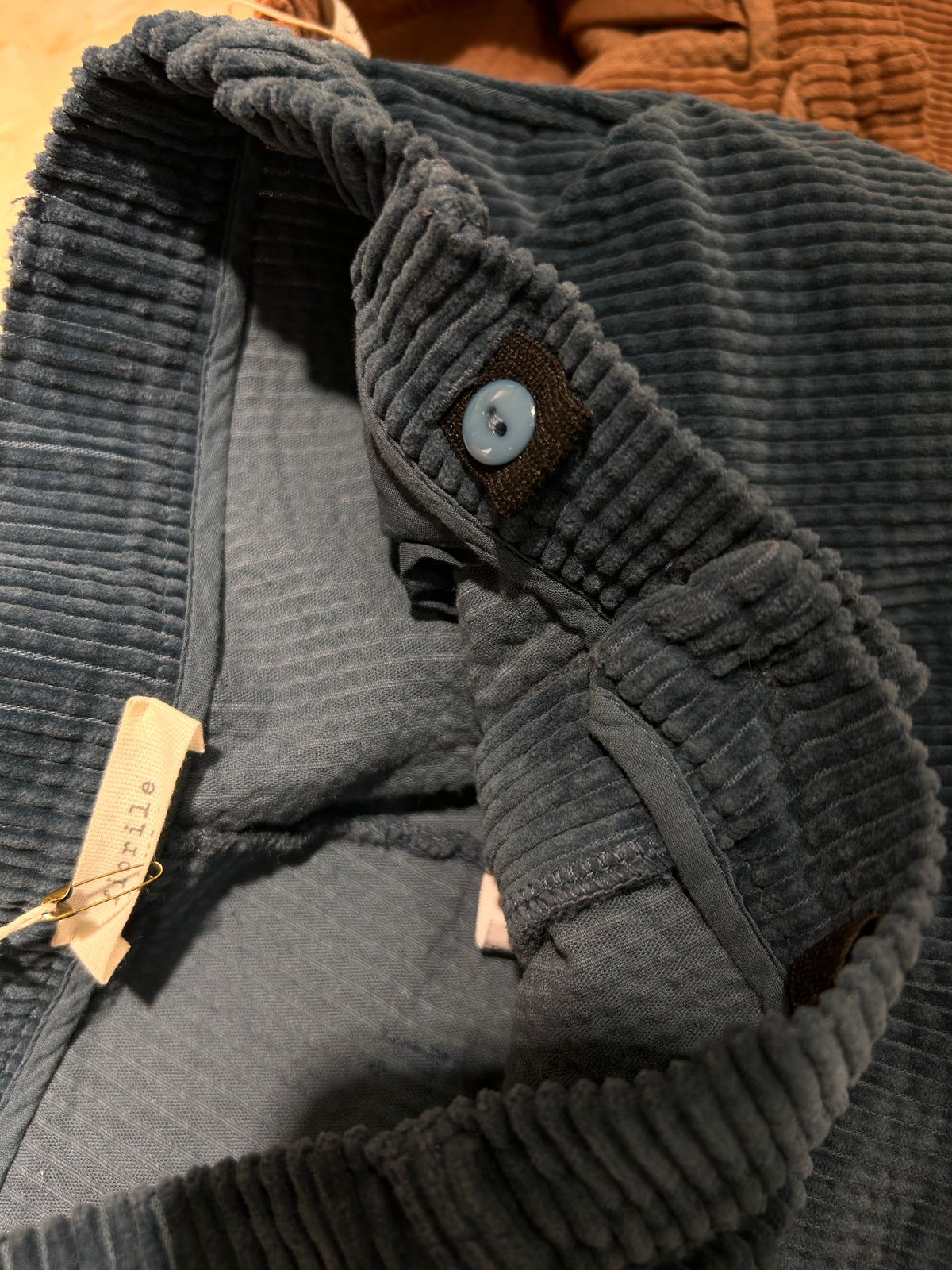 Pantalone in velluto a coste maiolica blue