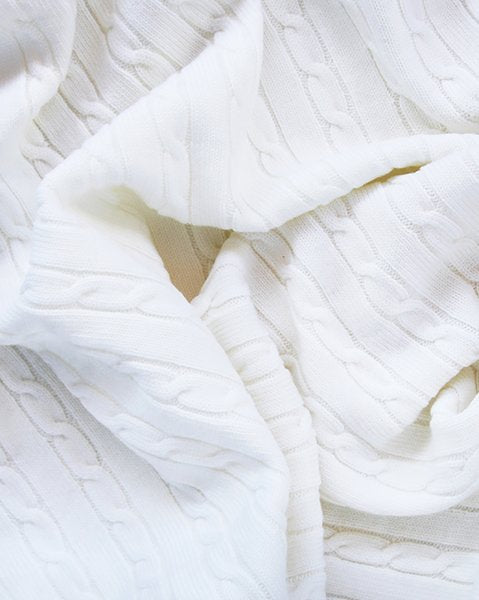 Coperta a trecce latte pura lana merino extrafine