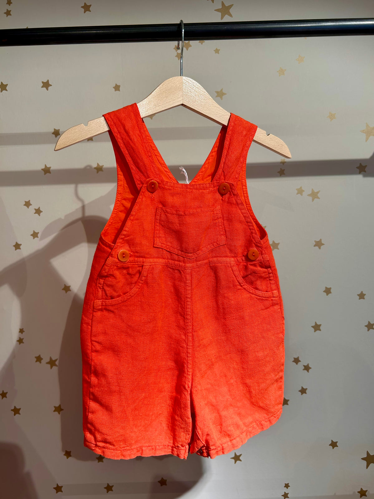 Salopette in lino arancio