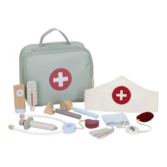 Sac de médecin avec jouets en bois