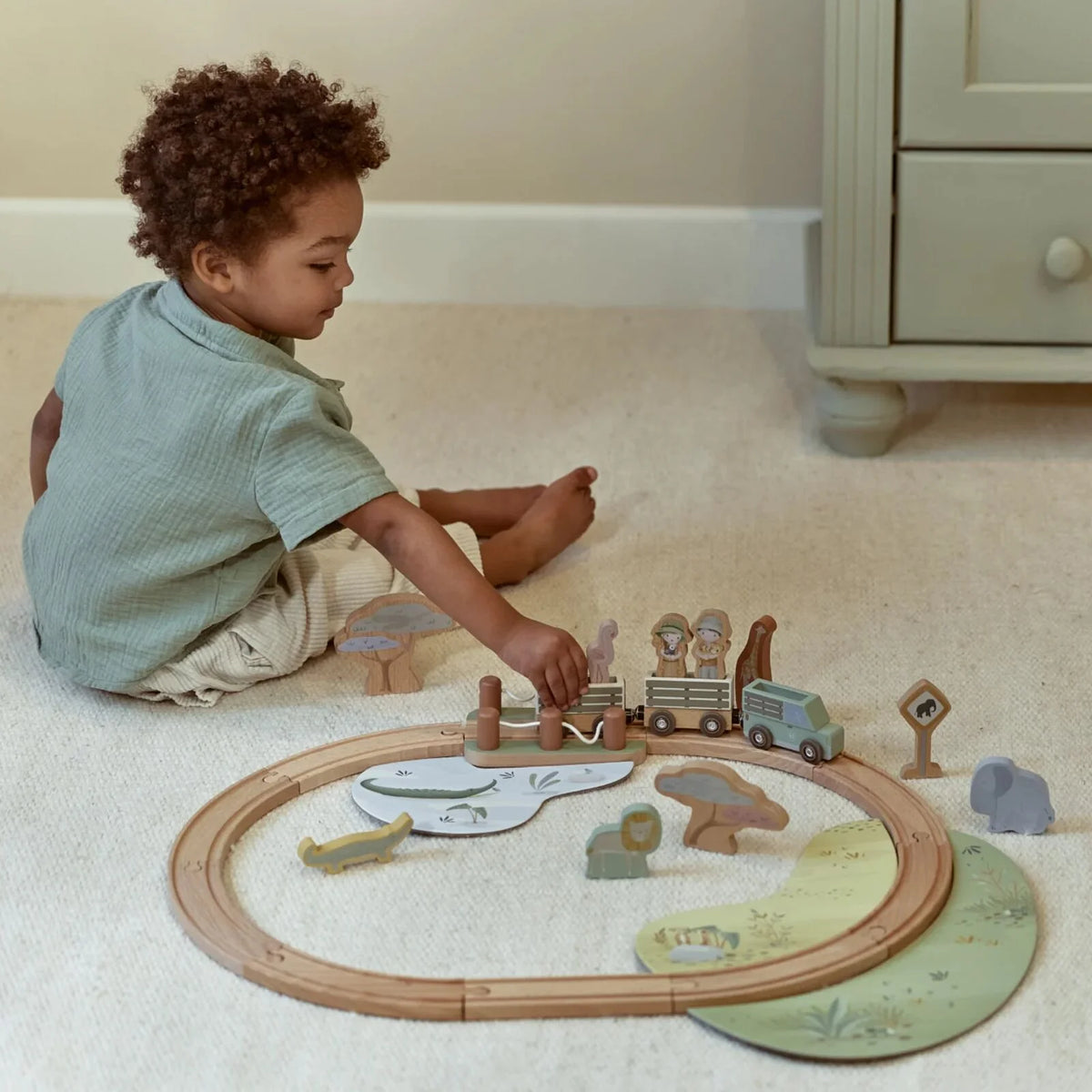Set trenino in legno Safari Friends
