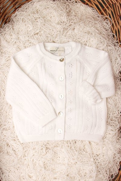 Cardigan bambina maglia cotone bio 