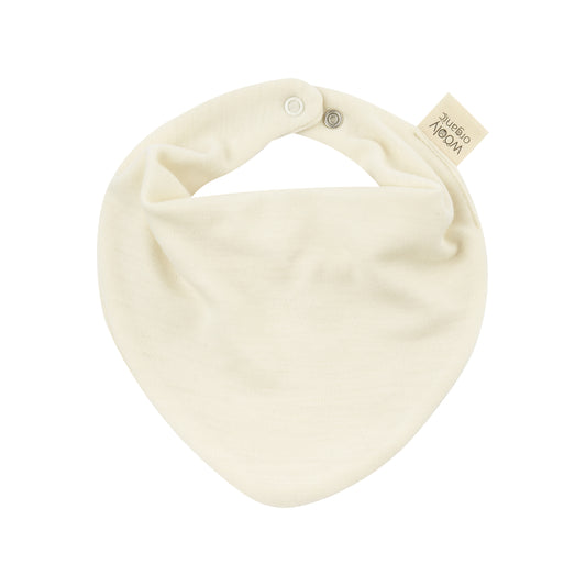 Bavaglia neonato ecru lana/seta