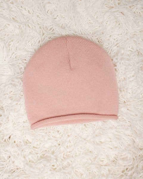 Cuffia ricciolino rosa in pura lana merino